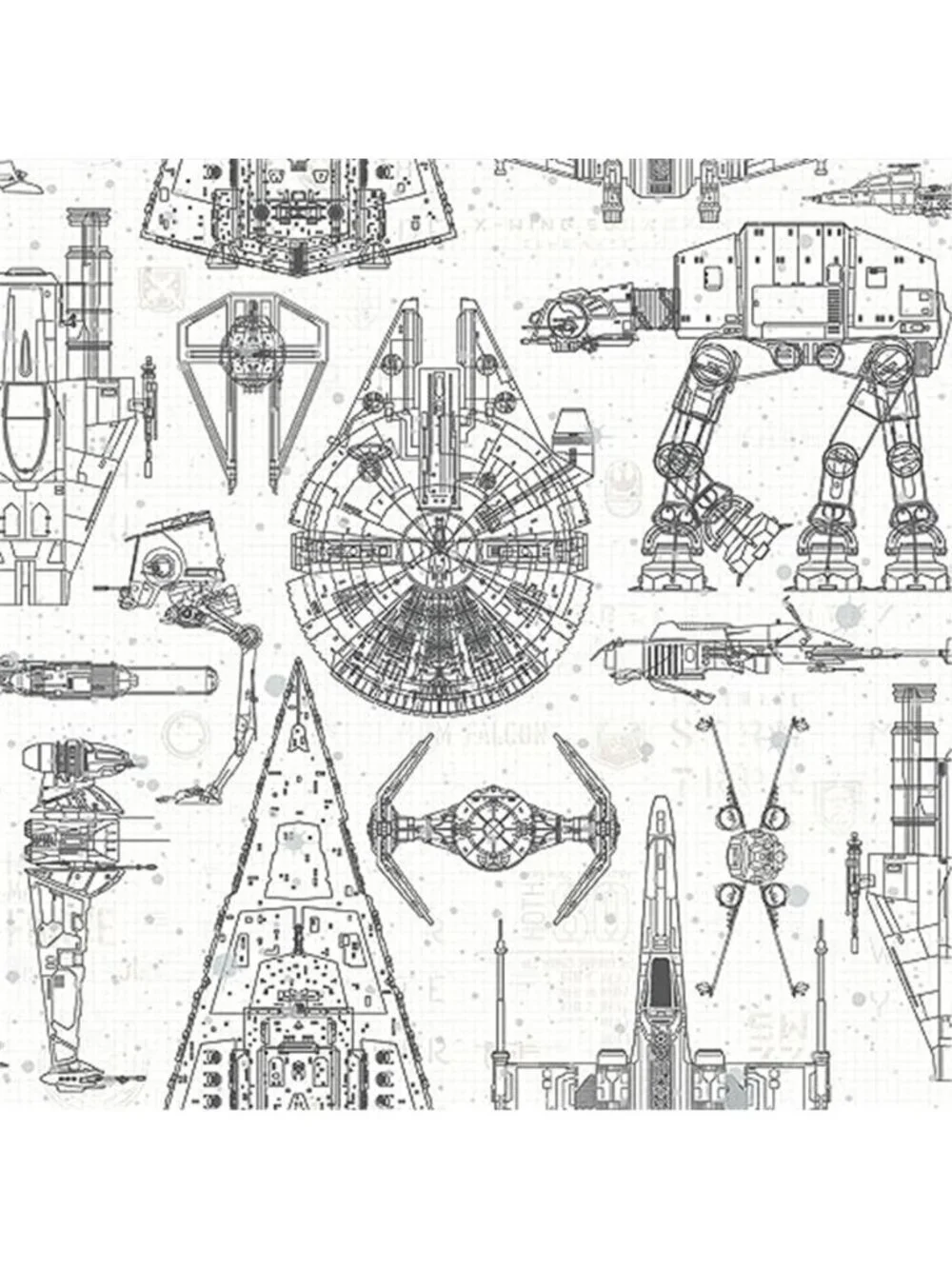 Black White Peel And Stick Wallpaper Removable Vinyl Blueprint Wall Decor